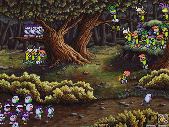 Fleen designs from the original 1996 release, featuring all five hair/eyes/nose/feet types. (credit: Zoombinis Wiki on Fandom.com)