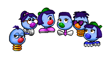 Zoombini designs from the original 1996 release, featuring all five hair/eyes/nose/feet types. (credit: zoombinis wiki on fandom)